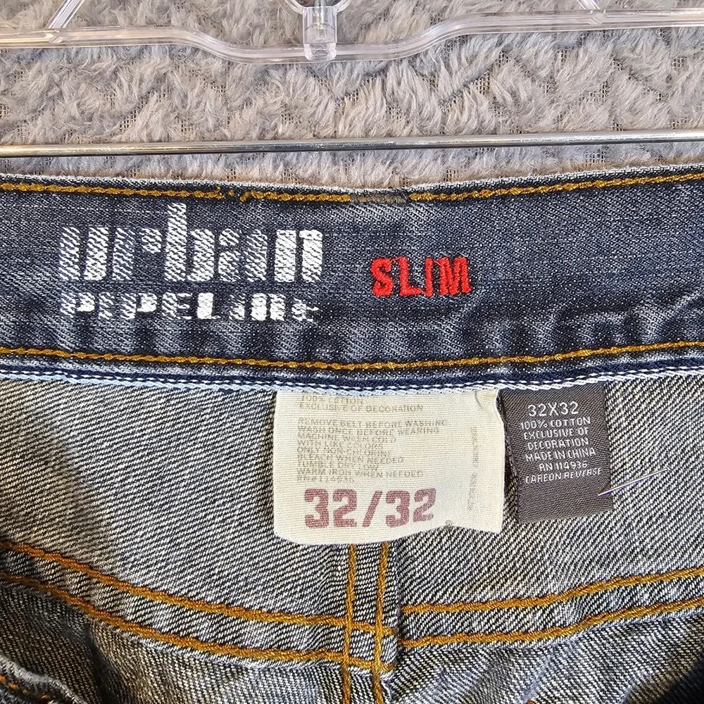 Urban Pipeline Slim Straight‎ Leg Jeans Mens 32x32 Blue Medium Wash Denim Pants